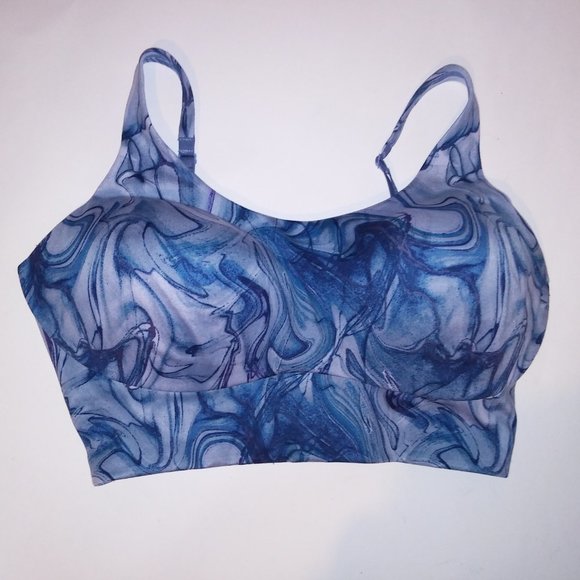 Victoria Secret Sports Bra Allegro Blue Purple Abstract Lightly Lined Lightweigh - Picture 6 of 16
